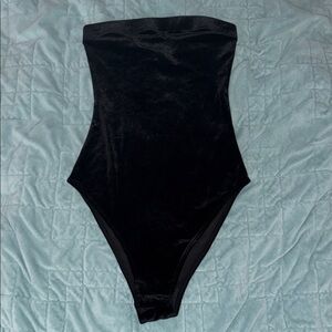 Out From Under Black Velvet Bodysuit